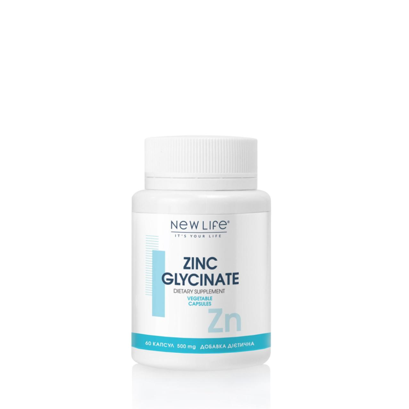 ZINC GLYCINATE ГЛІЦИНАТ ЦИНКУ 60 РОСЛИННИХ КАПСУЛ У БАНОЧЦІ
