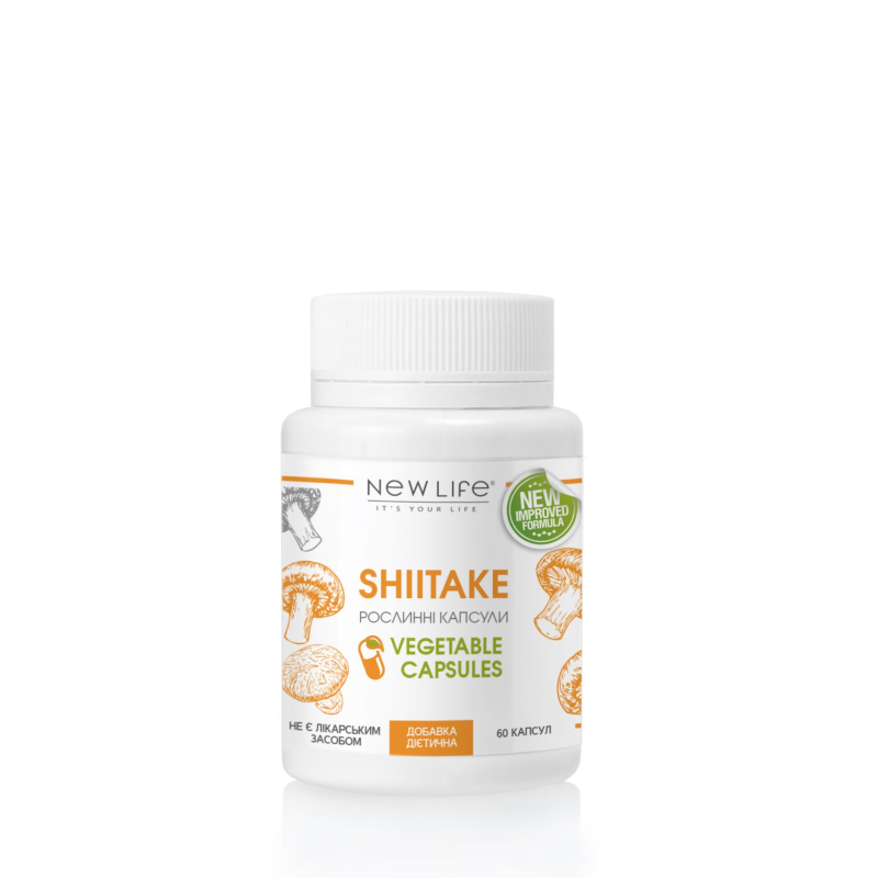 SHIITAKE ШИІТАКЕ 60 РОСЛИННИХ КАПСУЛ В БАНОЧЦІ