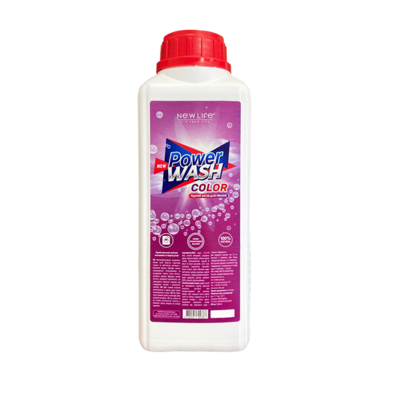 Рідкий засіб для прання кольорових речей POWER WASH COLOR 1000 мл New Life
